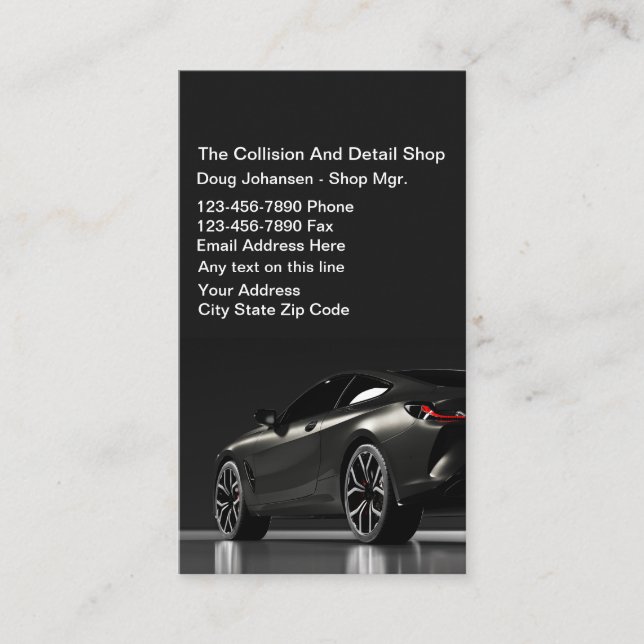 Auto Detailing Cleaning Auto Repair QR Code  Business Card (Front)
