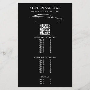 Auto Detailing Cleaning Auto Repair QR Code Flyer