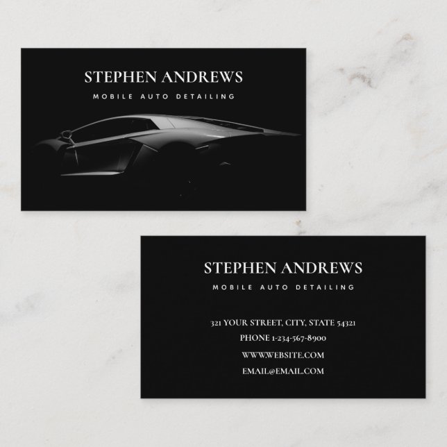 Auto Detailing Cleaning Auto Repair Sports Car Business Card (Front/Back)