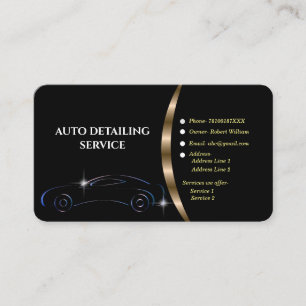 Auto detailing cleaning car logo business card