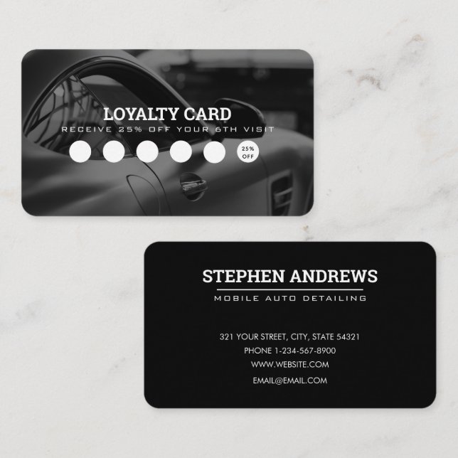 Auto Detailing Cleaning Car Repair Loyalty Card (Front/Back)