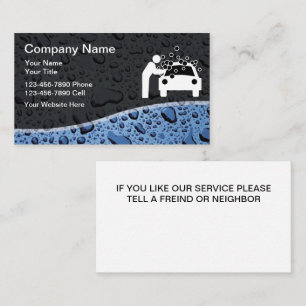 Auto Detailing Cool Car Wash Business Cards