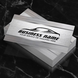 Auto Detailing Modern Metal Texture Automotive Business Card