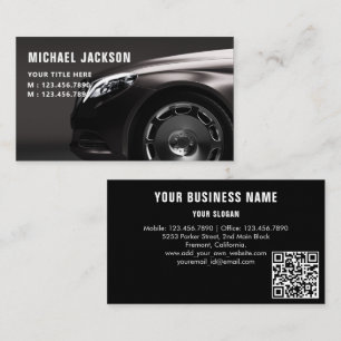 Auto Detailing Motor Vehicles Repair QR Code  Business Card