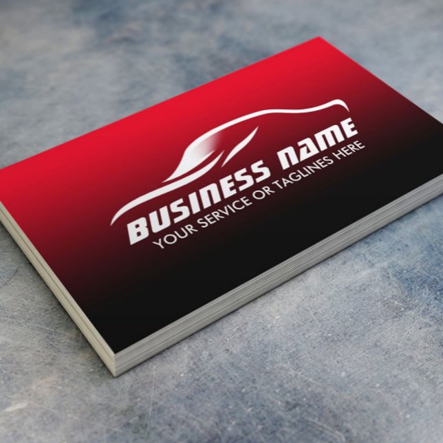 Auto Detailing Professional Black & Red Automotive Business Card (Creator Uploaded)