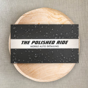 Auto Detailing Professional Car Wash Water Drops Business Card