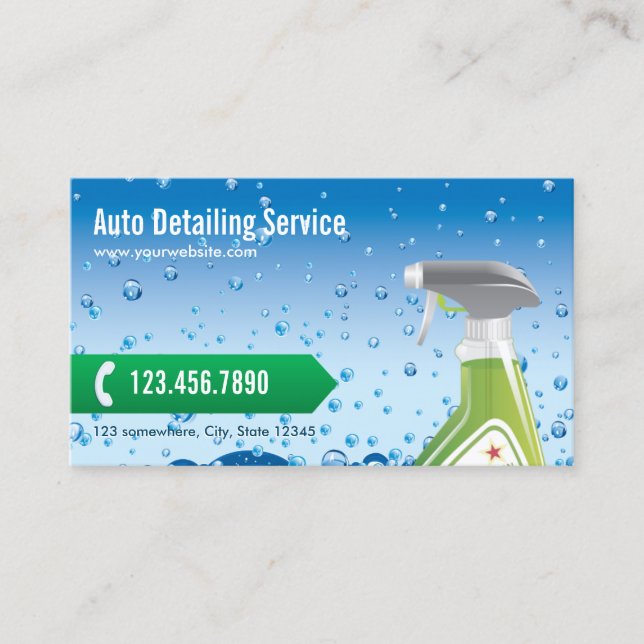 Auto Detailing Professional Cleaning Business Card (Front)