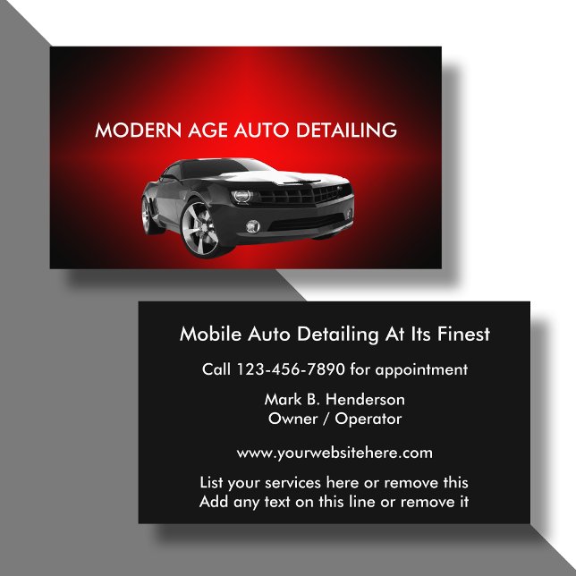 Auto Detailing Services Appointment Card (Creator Uploaded)