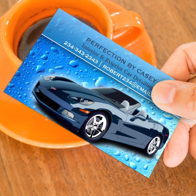 Auto Detailing Water Drops Business Card (Creator Uploaded)