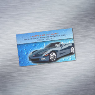 Auto Detailing Water Drops Magnetic Business Card