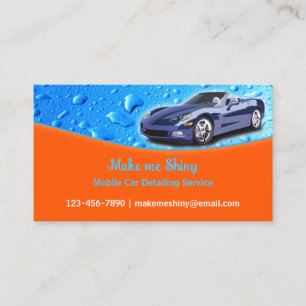 Auto Detailing with Water Drops Business Card
