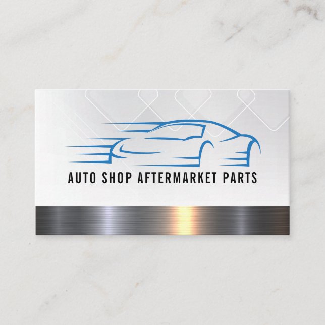 Auto Fast Car Logo | Metallic Trim Business Card (Front)