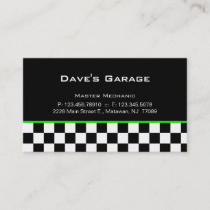Auto Garage Business Card Racing Green