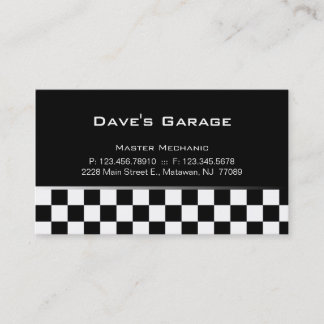 Auto Garage Business Card Racing Grey
