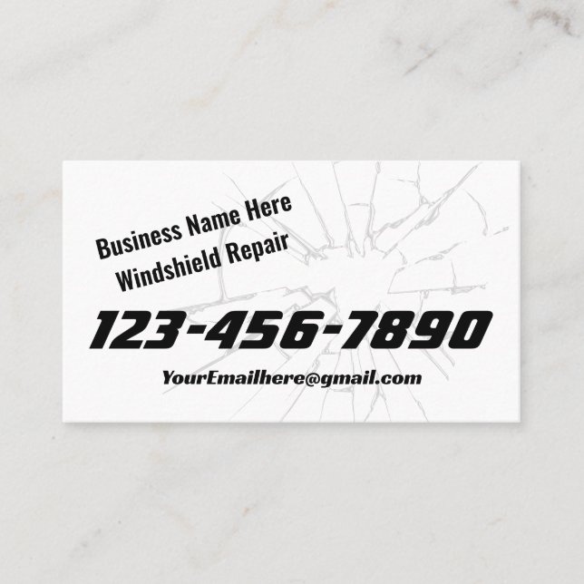 Auto Glass Repair And Replace Business Cards (Front)