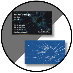 Auto Glass Repair Blue Shade Business Cards