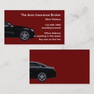 Auto Insurance Broker Business Cards
