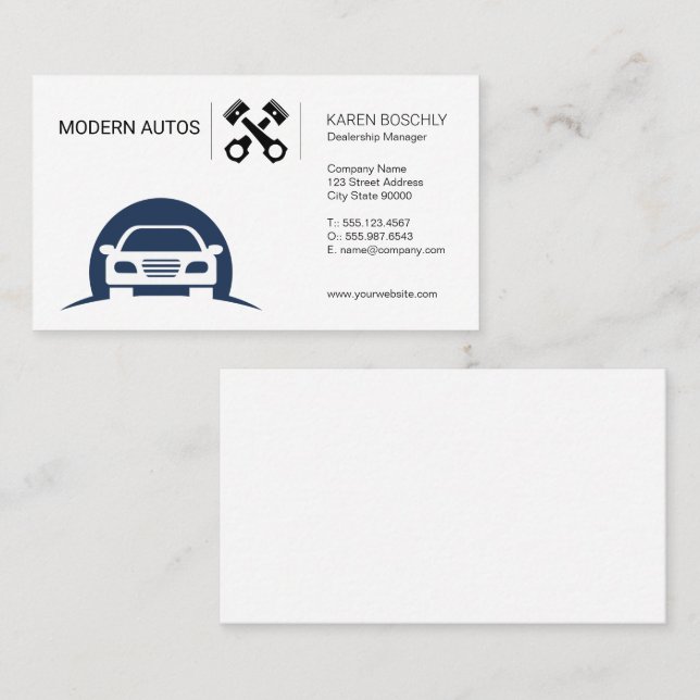 Auto Logo | Auto Maintenance | Car Pistons Business Card (Front/Back)