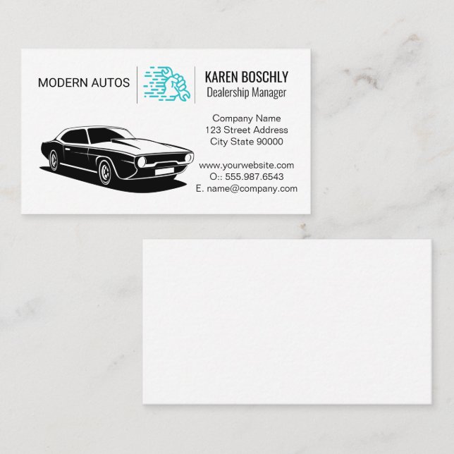 Auto Logo | Wrench in Hand Business Card (Front/Back)