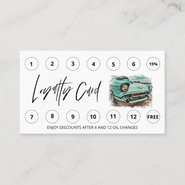 *~* Auto Lube Car Wash LOGO Rewards Thank you QR Loyalty Card (Front)