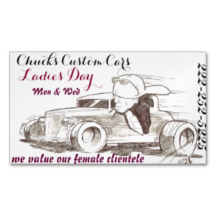 Auto Magnetic Biz Cards' Ladies Day' Reminder Business Card