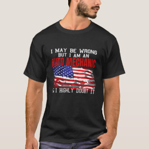 Auto Mechanic American Flag Patriotic Usa T-Shirt