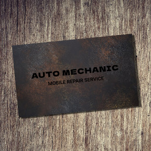 Auto Mechanic Automotive Repair Service Metal Business Card