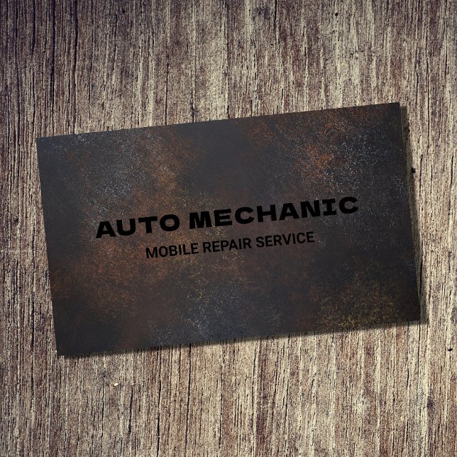 Auto Mechanic Automotive Repair Service Metal  Business Card (Creator Uploaded)