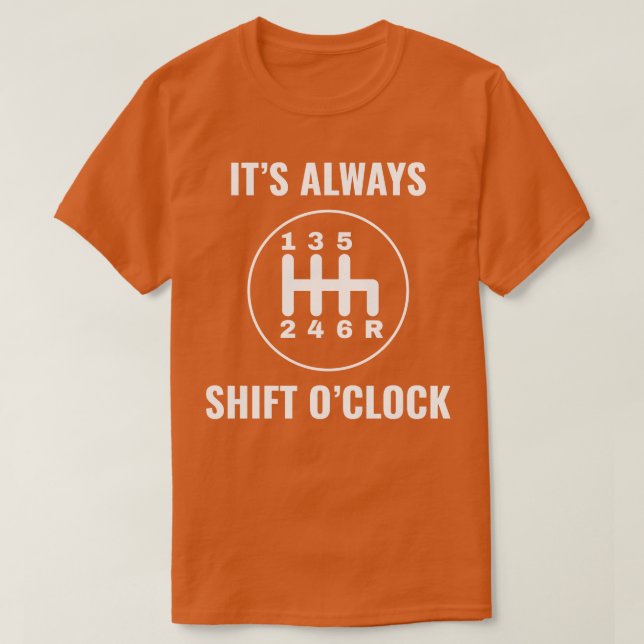 Auto Mechanic Funny Garage Manual Shifting Racing T-Shirt (Design Front)