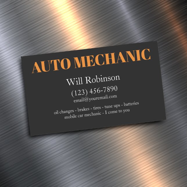 Auto Mechanic Magnetic Business Card (Creator Uploaded)