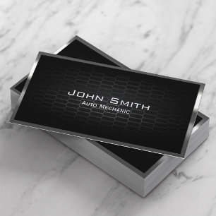 Auto Mechanic Metal Framed Professional Automotive Business Card