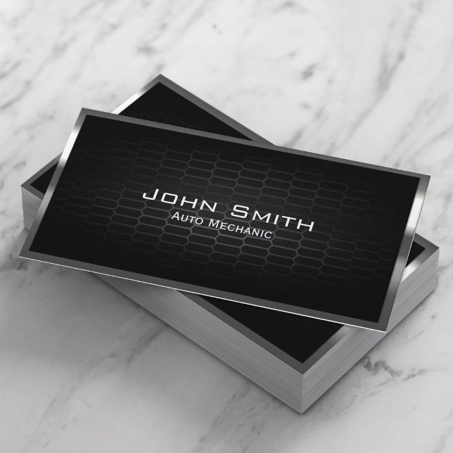 Auto Mechanic Metal Framed Professional Automotive Business Card (Creator Uploaded)
