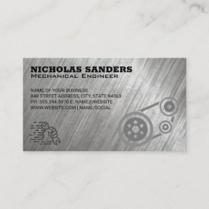 Auto Mechanic   Pulleys and Wrench   Car Repair Business Card