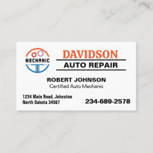 Auto Mechanic Repair and Maintenance Business Card