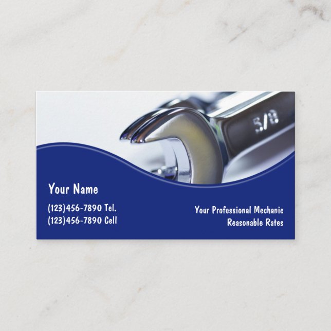 Auto Mechanic School Classes Business Card (Front)