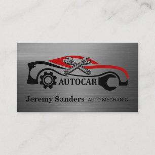 Auto Mechanic Tech   Wrenches Business Card