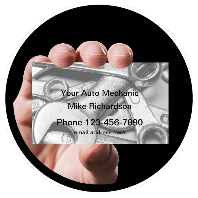 Auto Mechanic Tools Design Business Card (Creator Uploaded)