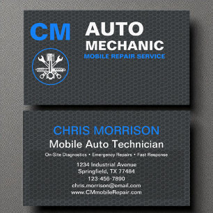Auto Mobile Mechanic Car Repair Services Business Card