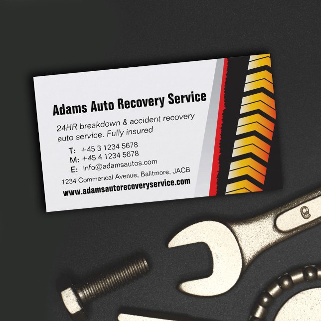 Auto motor service tracks business card (Creator Uploaded)