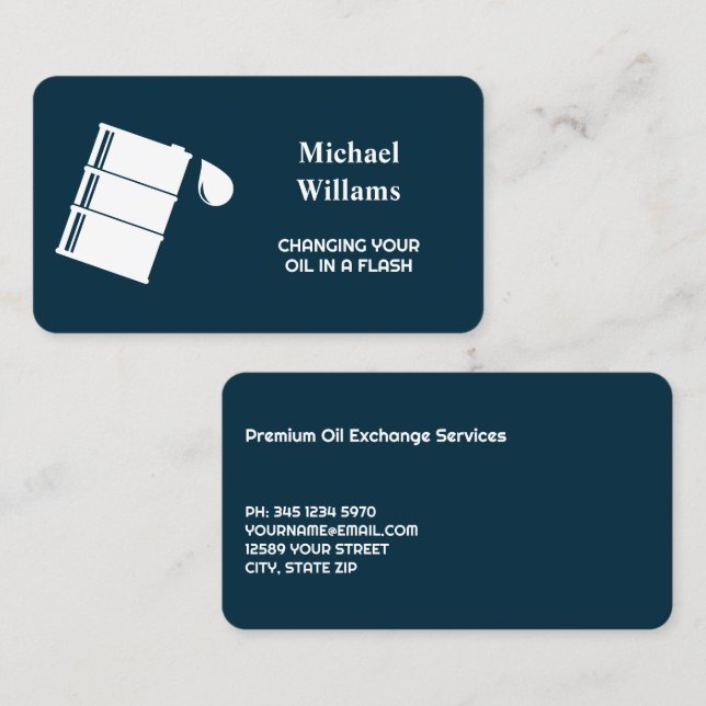 Auto Oil Change Business Card (Front/Back)
