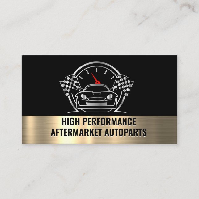 Auto Performance Racing Metallic Logo  Business Card (Front)