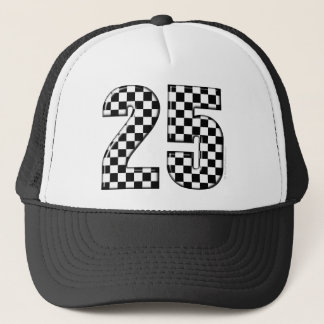 auto racing checkers number 25 trucker hat