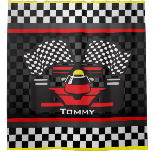 Auto Racing Design Shower Curtain
