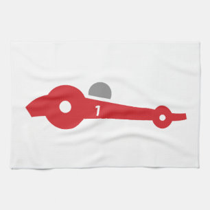 Auto Racing illustration printed on t-shirts Tea Towel