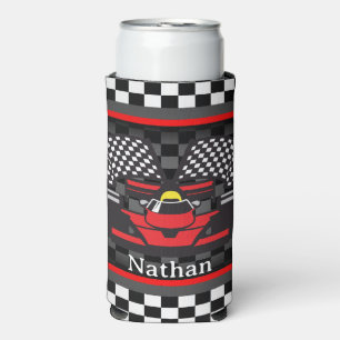 Auto Racing Race Car Design Seltzer Can Cooler