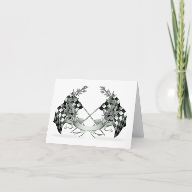 Auto Racing Race Car Thank You or Blank Note (Front)