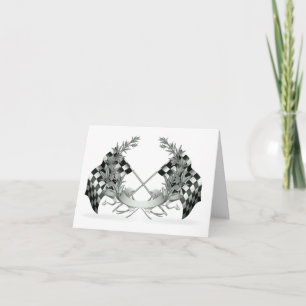 Auto Racing Race Car Thank You or Blank Note Card