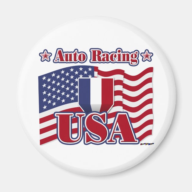 Auto Racing USA Magnet (Front)