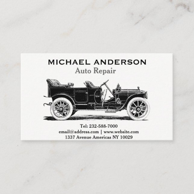 Auto repair and car dealer business card (Front)