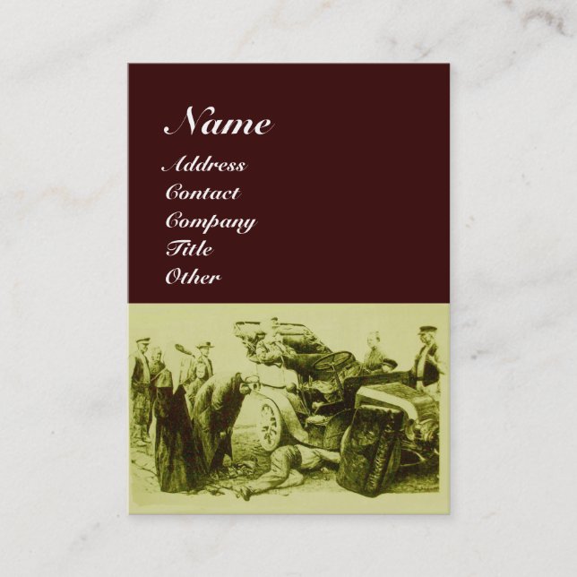 AUTO REPAIR- AUTOMOTIVE ,green red brown Business Card (Front)